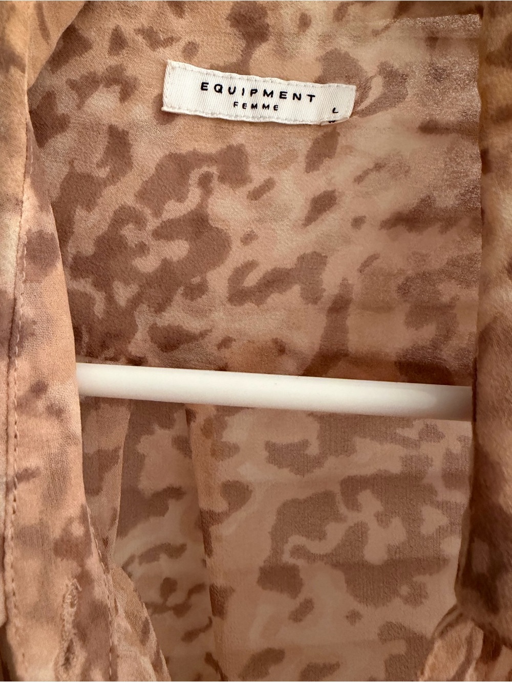 Equipment Femme Leopard Sheer Blouse, Large